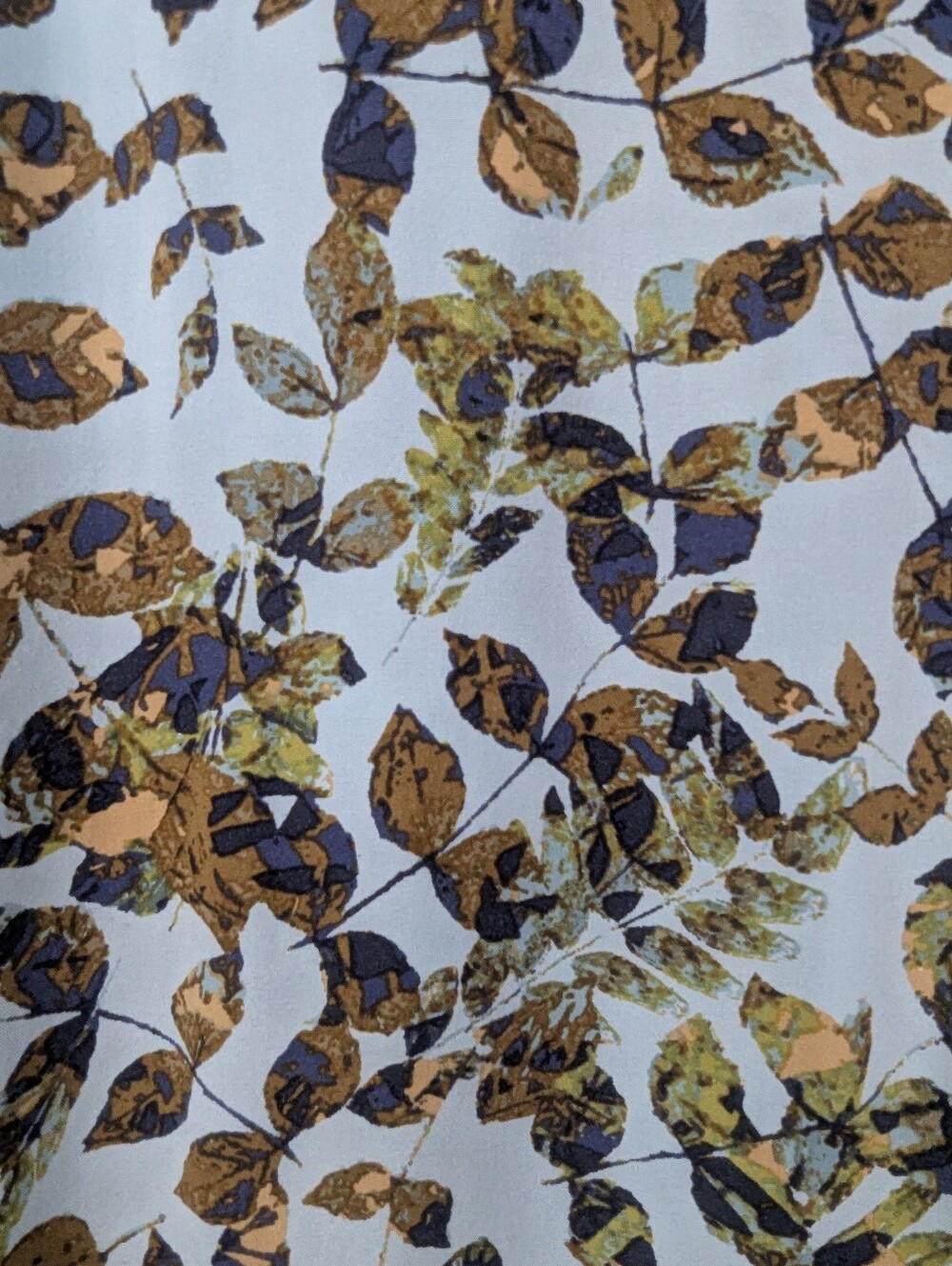 J. Jill Back Button Detail Split Sleeve Leaf Print Tunic Blouse XL - Picture 3 of 11